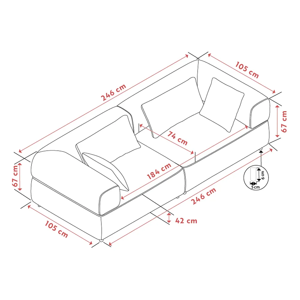 Falkner sofa 3-personers stof Oscar lys beige