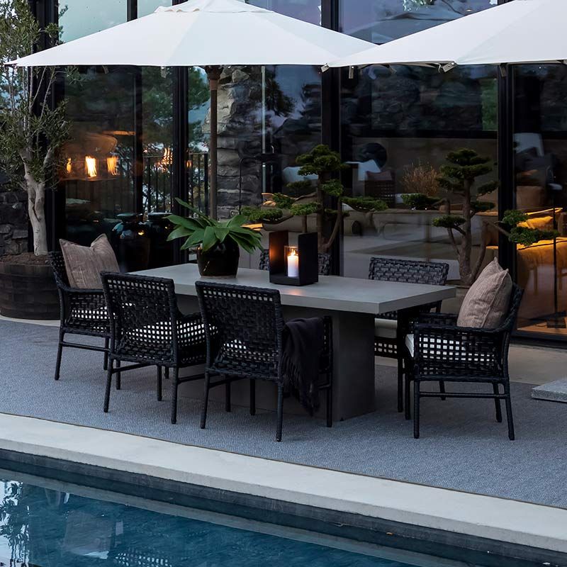 Stol/Karmstol Santa Monica Polyrattan Sort Ekskl. Hynde Artwood