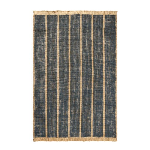 Athens håndvævet jute-tæppe 200x300 cm - Natural/Ink Blue