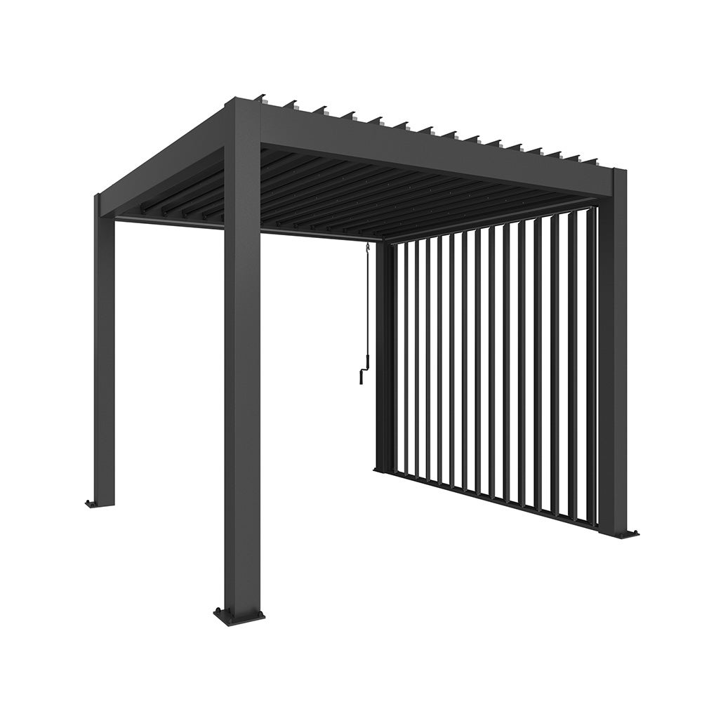 Sidevægsrist til pergola 3,5m metallic mørkegrå