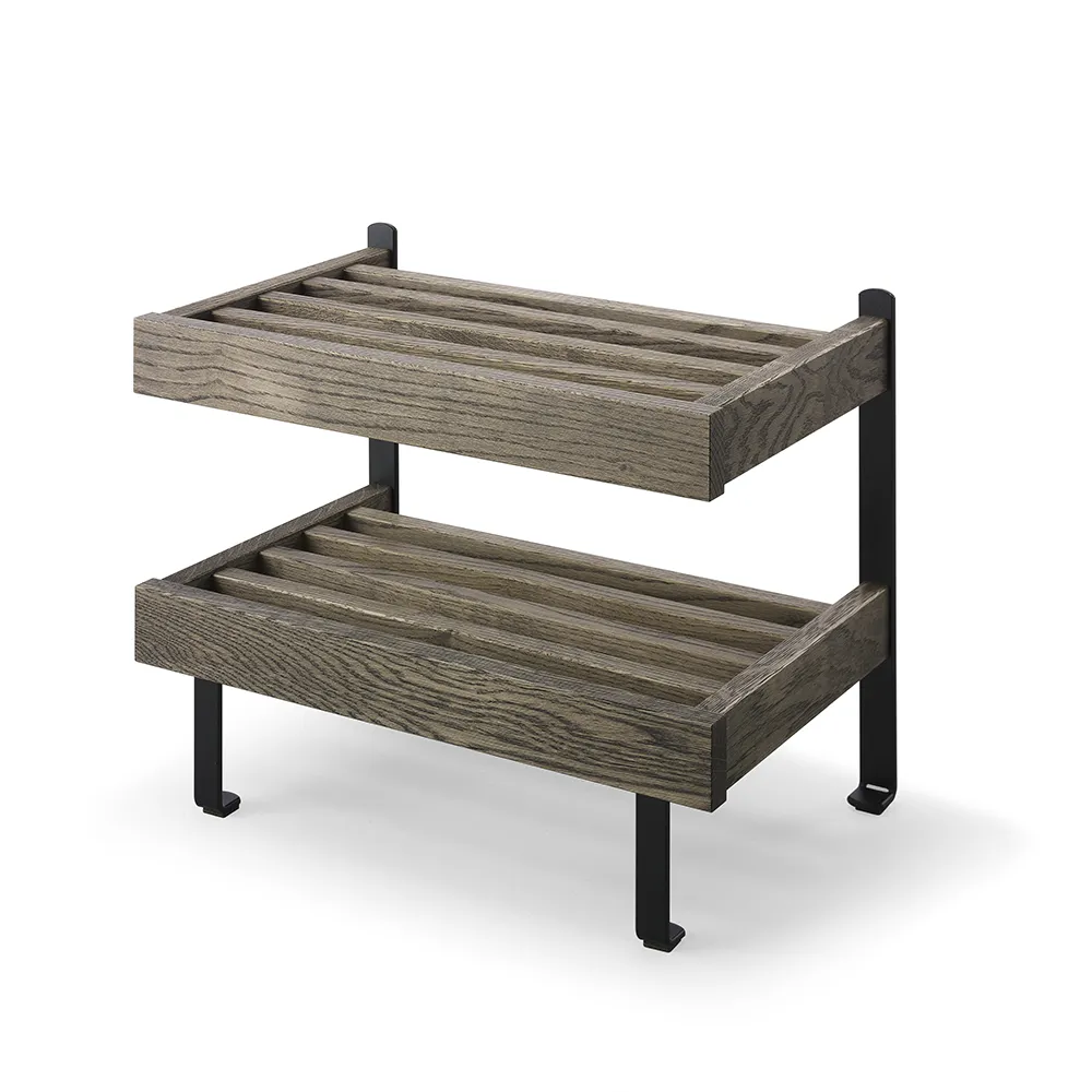 Nadja skohylde røget eg/matsort stål