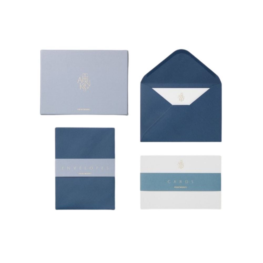 Printworks, Card & Envelope Set - Thanks Blue