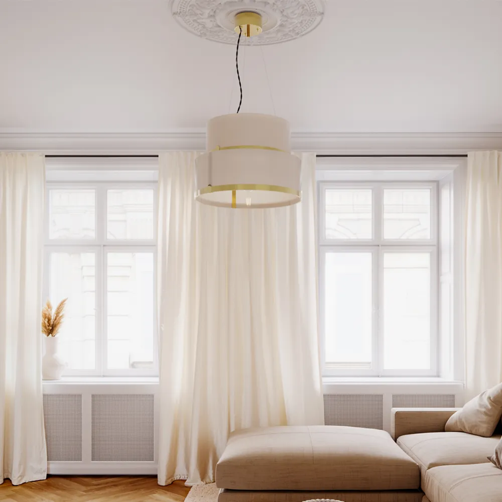 Marcel loftslampe Ø50cm messing/hvid