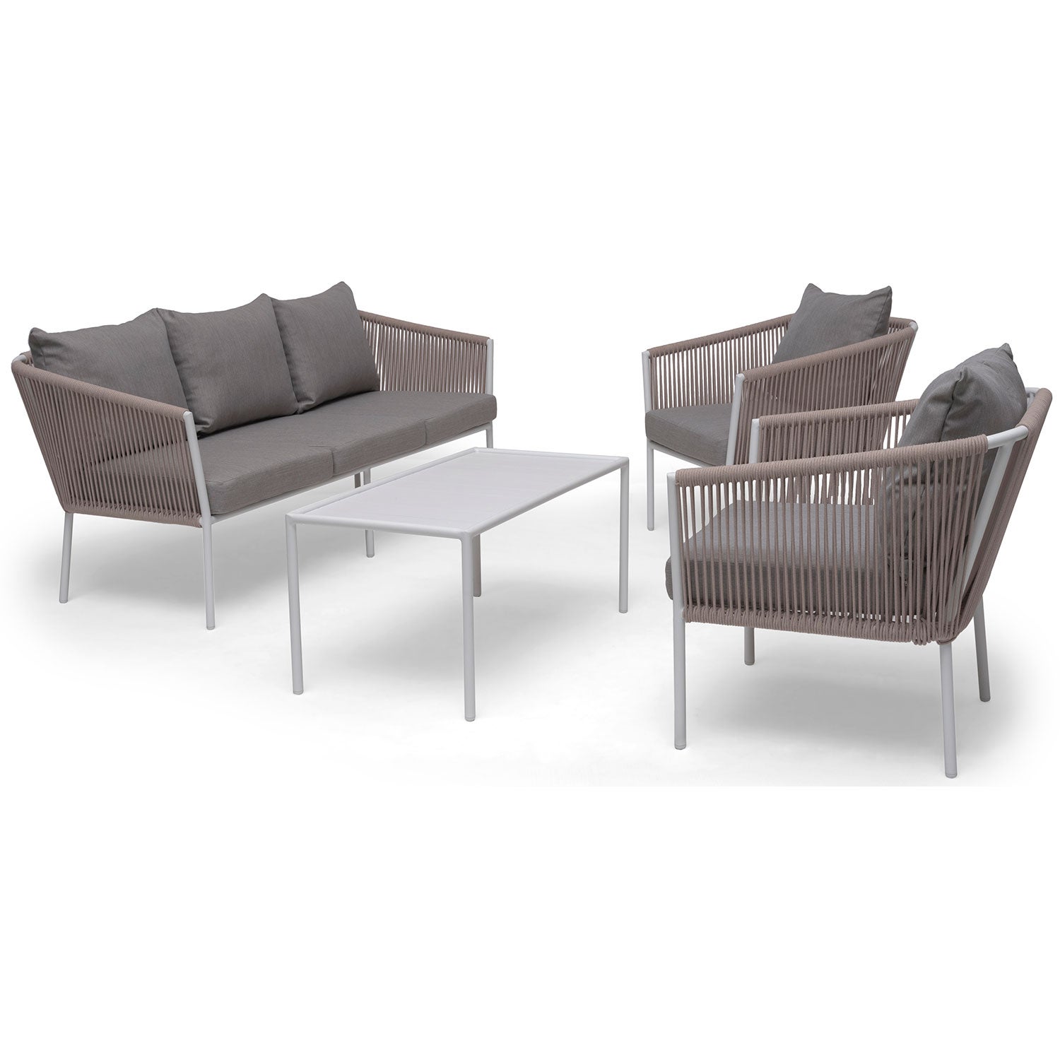 Lersund sofa gruppe hvid/beige aluminium