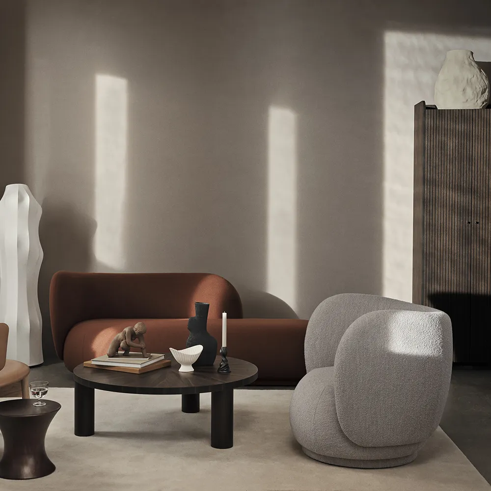 Rico Lounge lænestol Soft Bouclé - Off-white/Sand