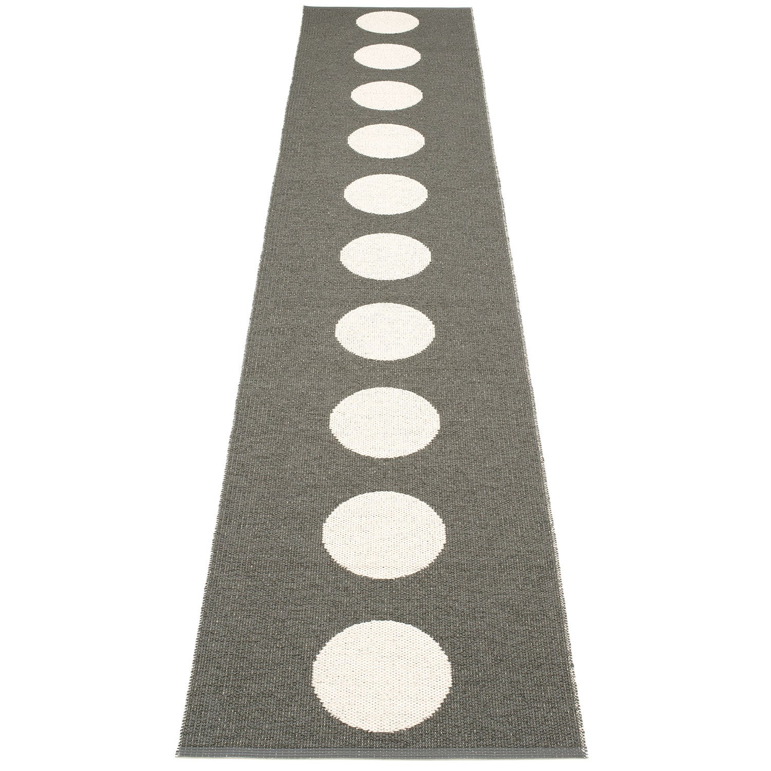 Pappelina, Vera tæppe 70x375 cm charcoal / vanilla