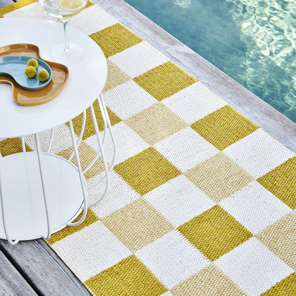 Pix tæppe 70x160 cm Mustard/Vanilla/Pale Yellow