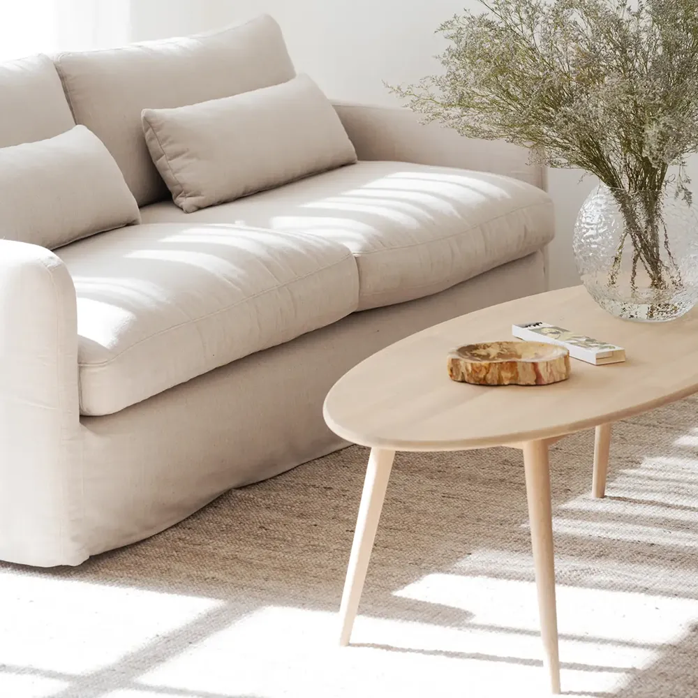 Tompkins sofabord 150x60 cm hvidpigmenteret eg