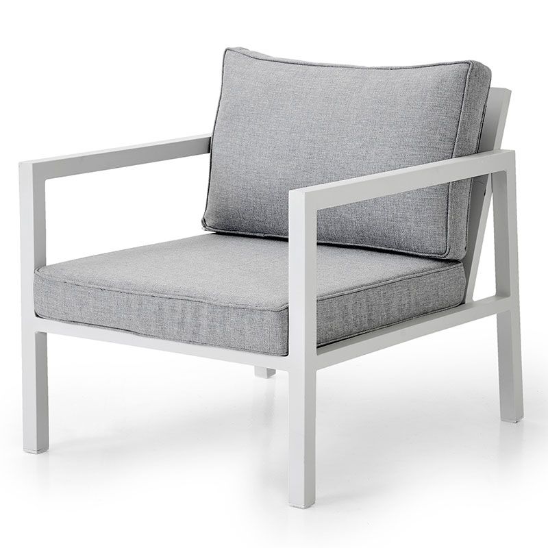 Belfort Lænestol Hvid/Grå Brafab