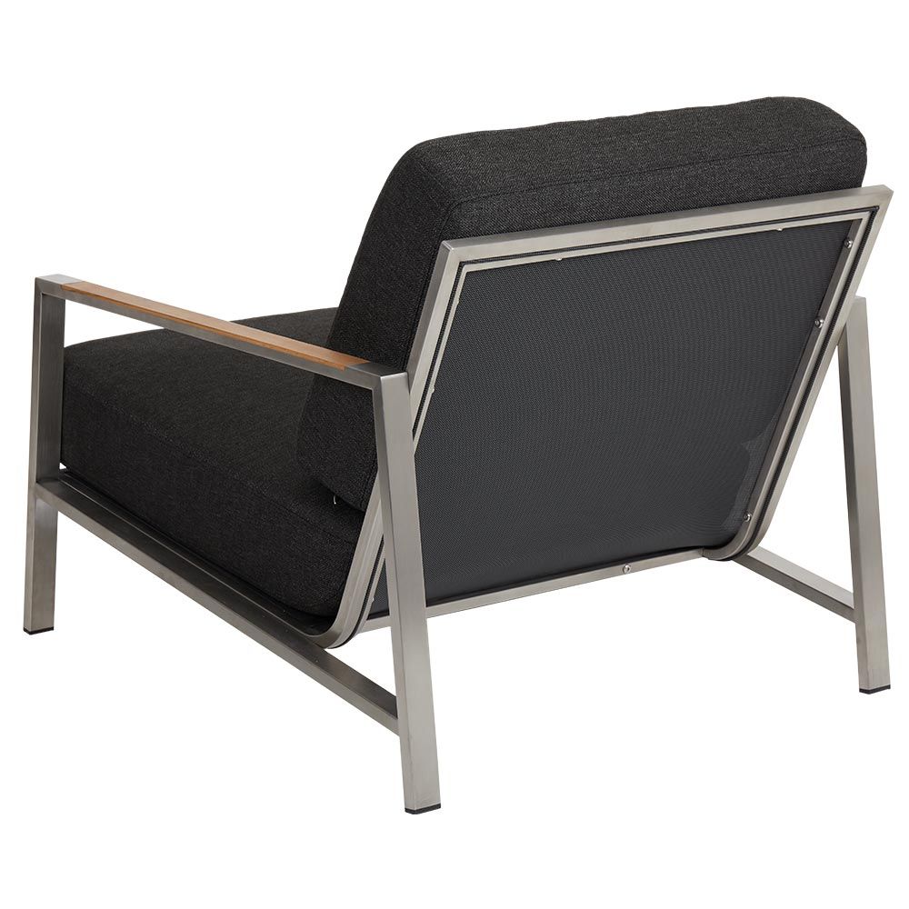 Naos Lænestol Rustfrit Stål/Nearly Black Brafab