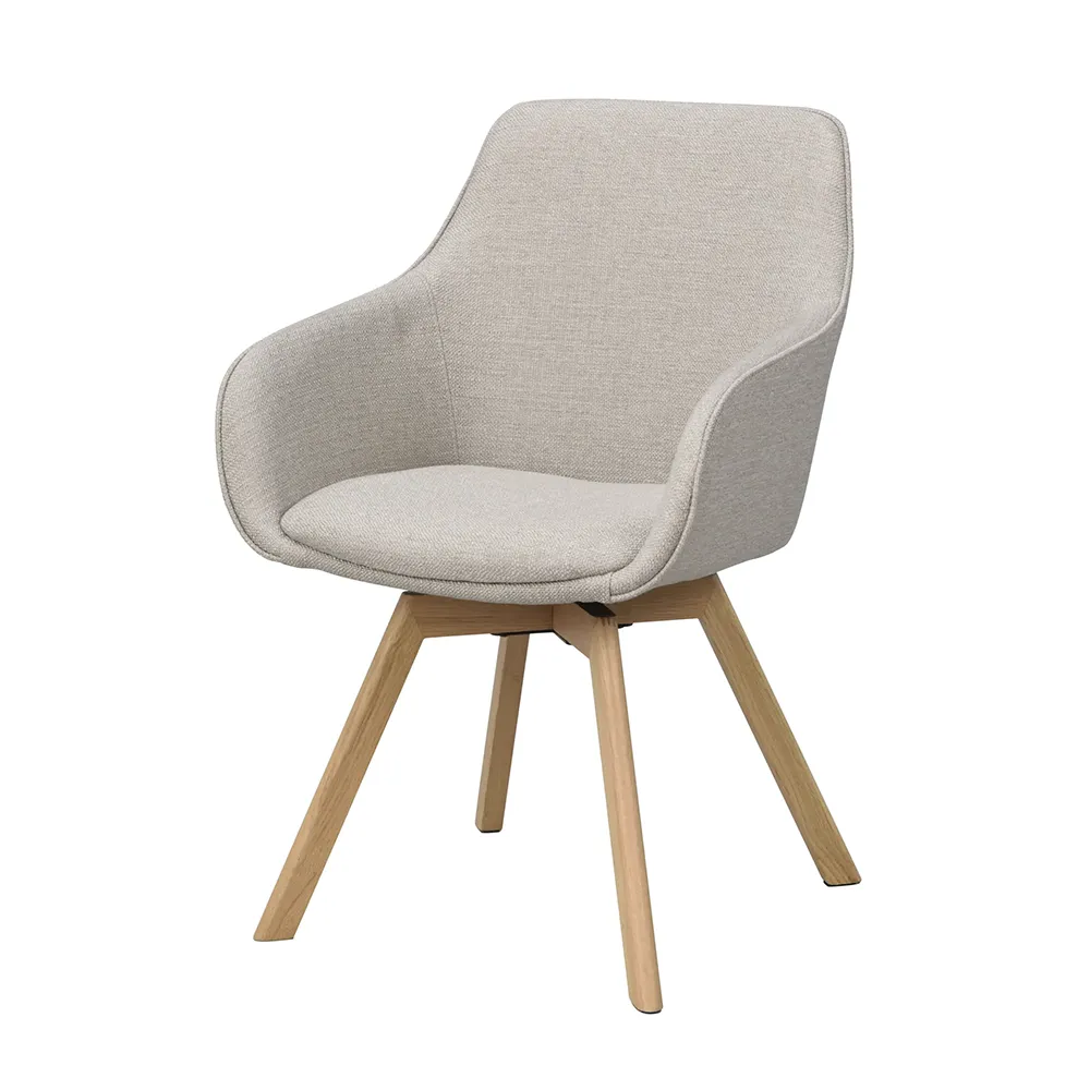 Rowico Home, Alison stol med armlæn beige stof/egeben
