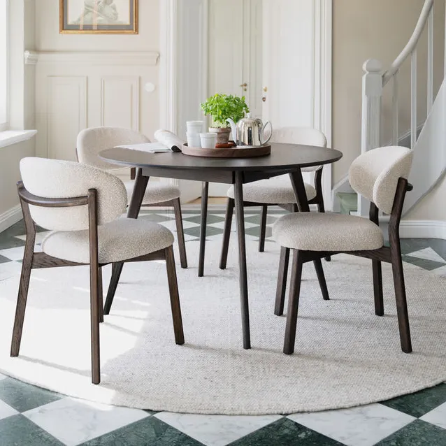 Patterson stol beige stof / brun eg