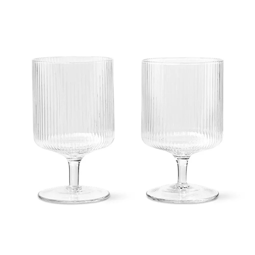 Ferm Living, Ripple Vinglas i 2-pak - Clear