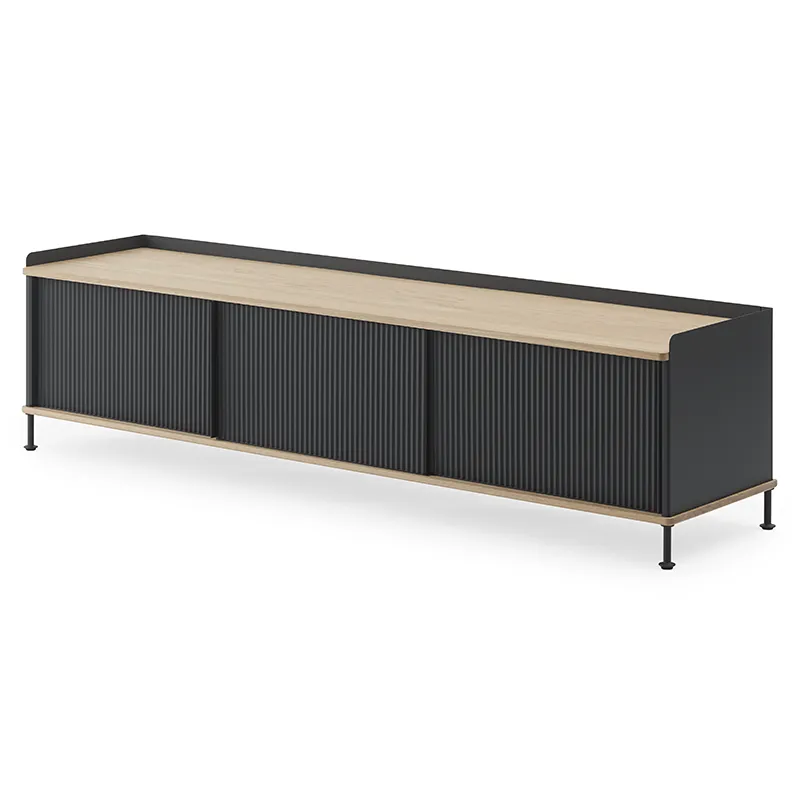 Muuto, Enfold skænk 186 x 45 cm  - oiled oak Anthracite Black