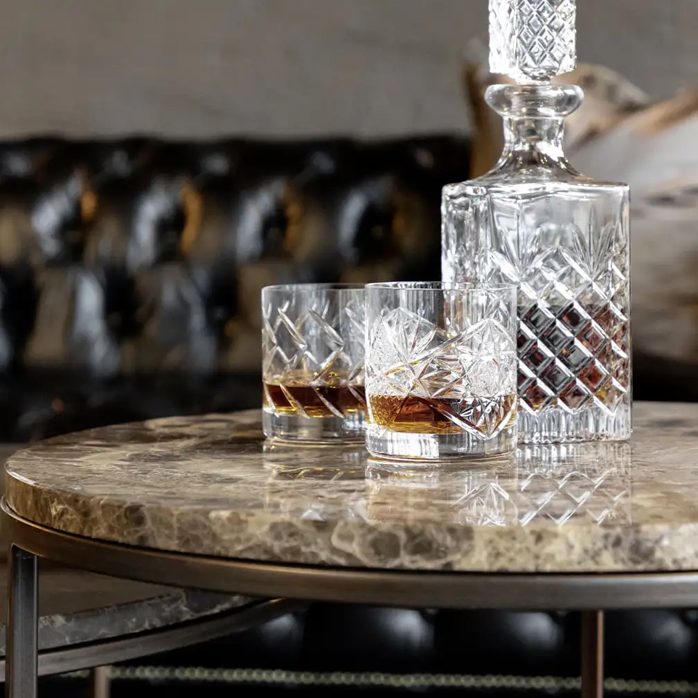 Cedes Sofabord Brun Marmor Ø100 cm Artwood