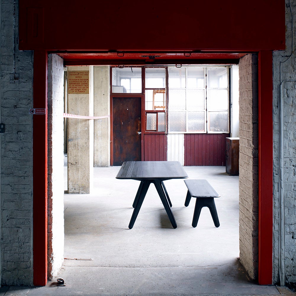 Slab-spisebord 200 cm sort