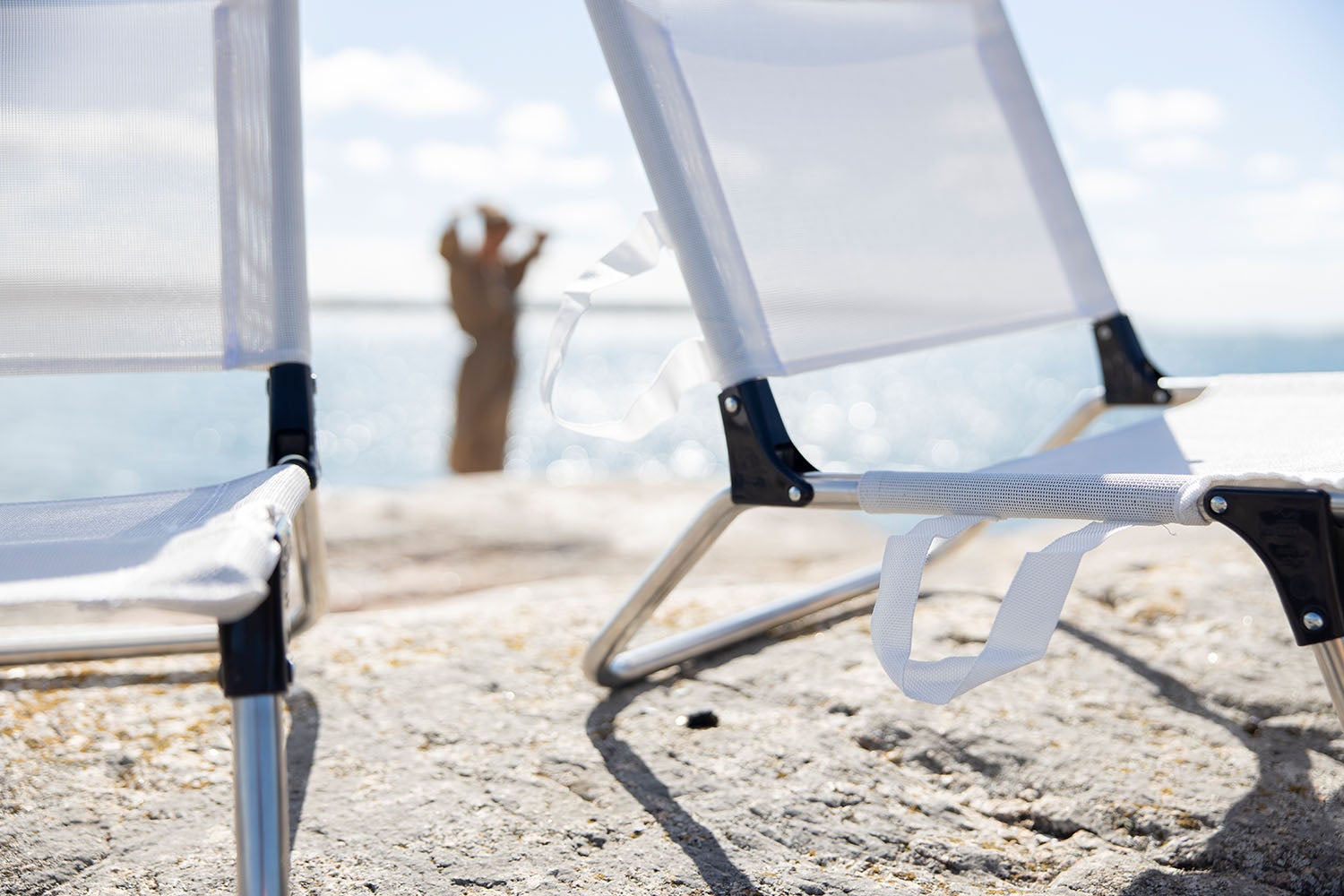 Quick solstol white aluminium/textilene