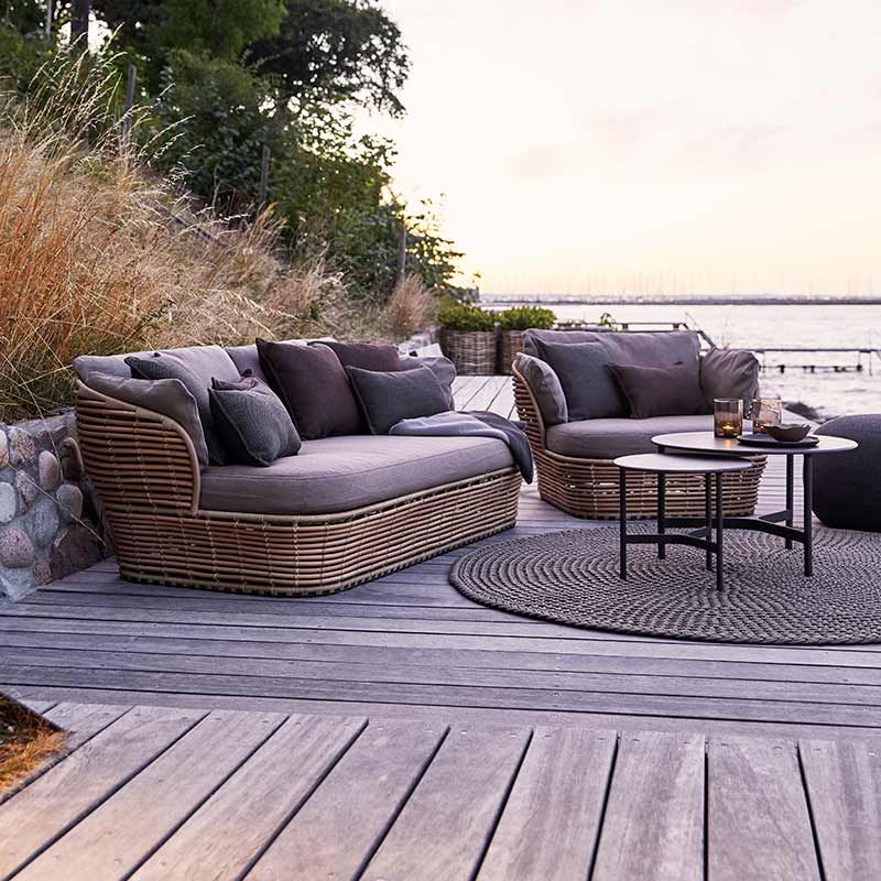 Basket sofa naturlig syntetisk rattan inkl. let Airtouch-pudesæt