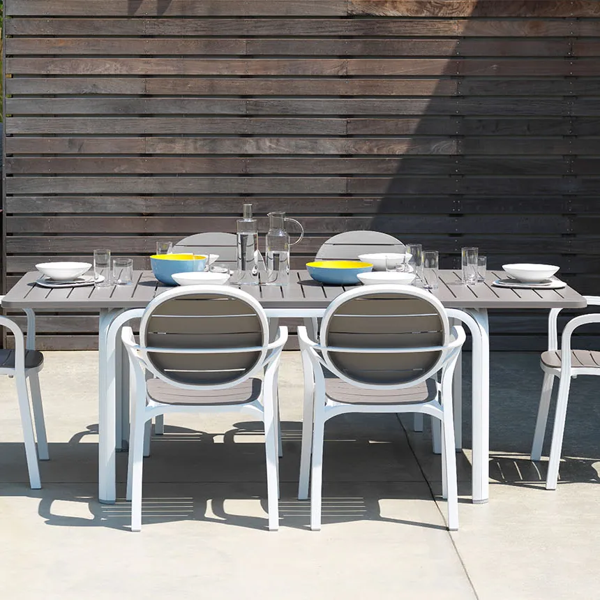 Alloro matbord 100x140-210 cm White Tortora