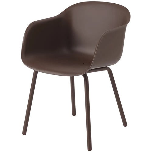 Fiber Outdoor Stol med armlæn Brown Red 