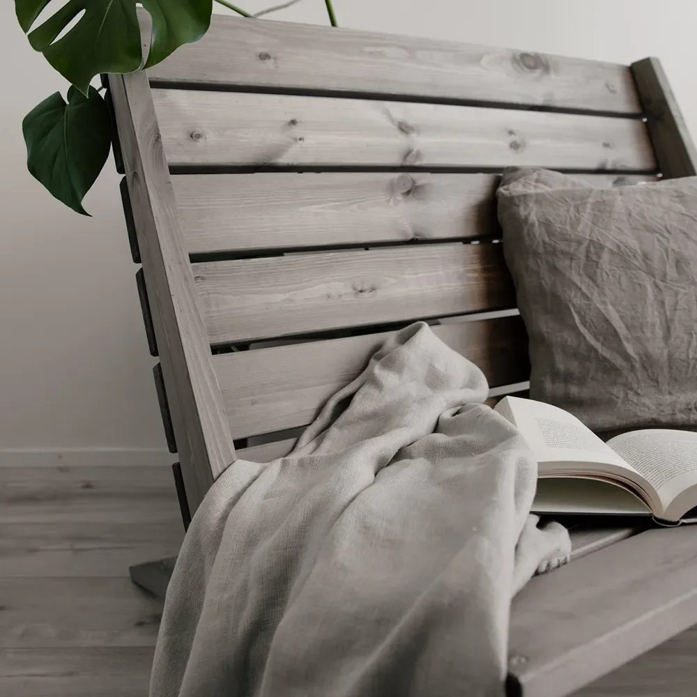 Double Granny Stol Fyrretræ gråolieret 