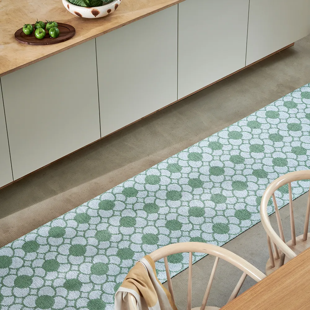 Anya tæppe Oregano/Blue Fog 70 x 300 cm