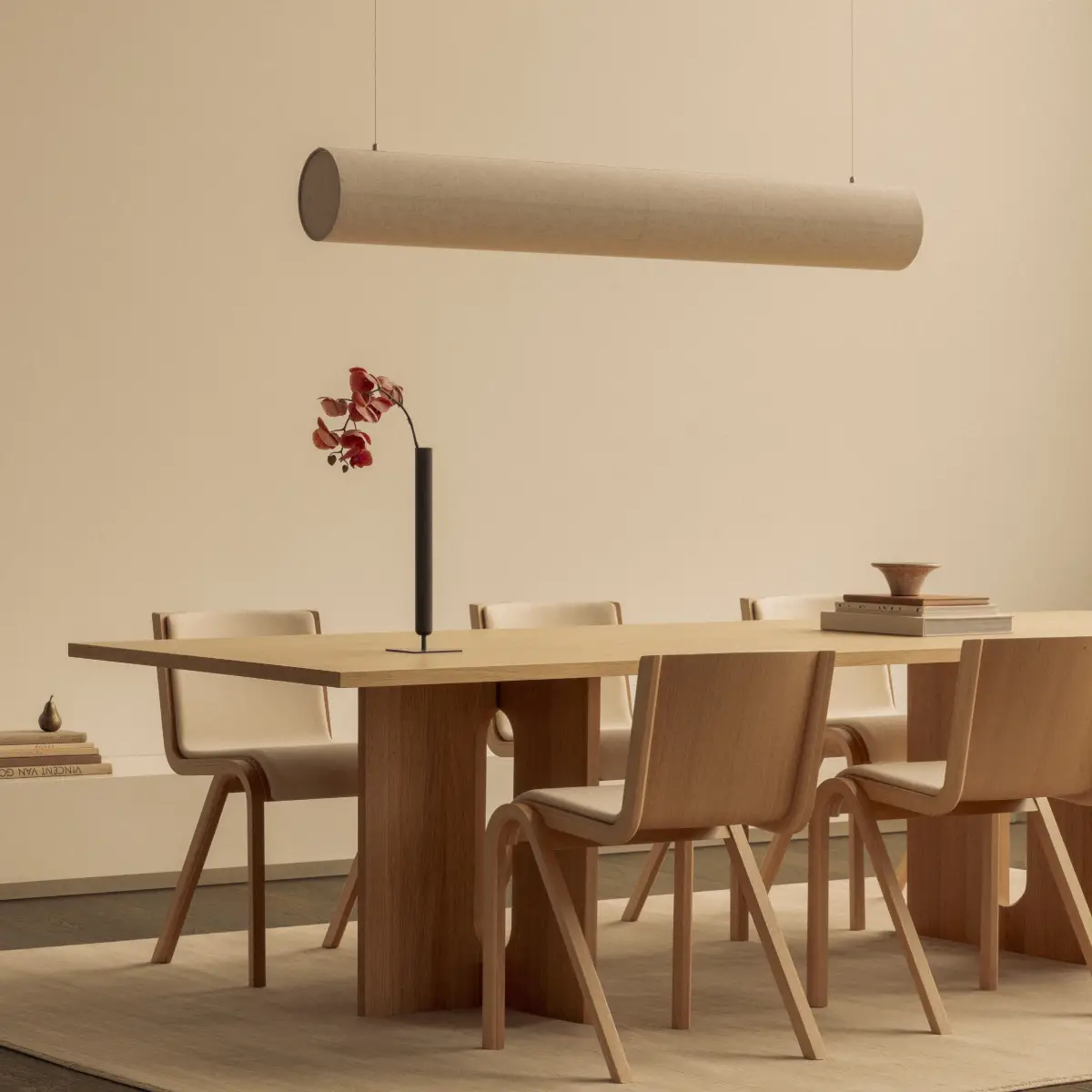 Hashira Lineær Loftlampe Hør Rå