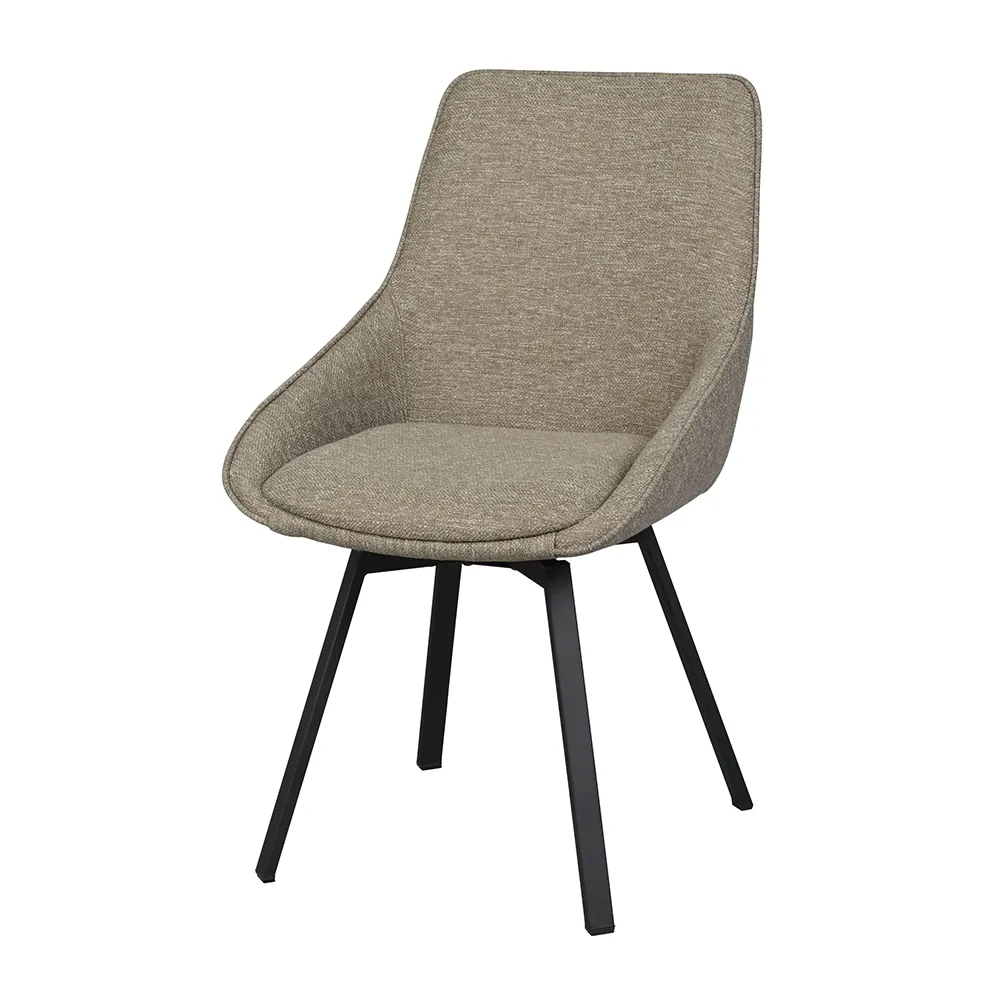 Rowico Home, Alison stol mørkebeige stof/ben i sort metal
