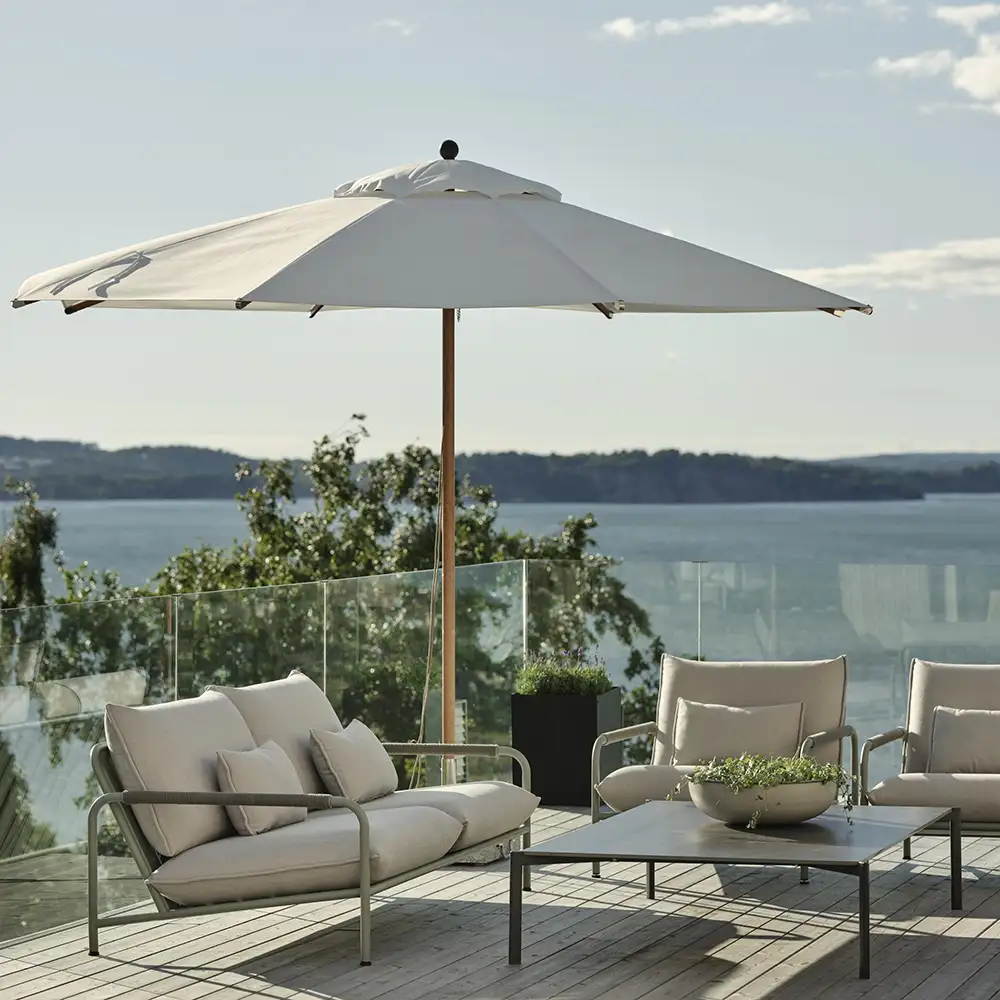 Paliano Parasol 350 cm Natur/Hvid Brafab