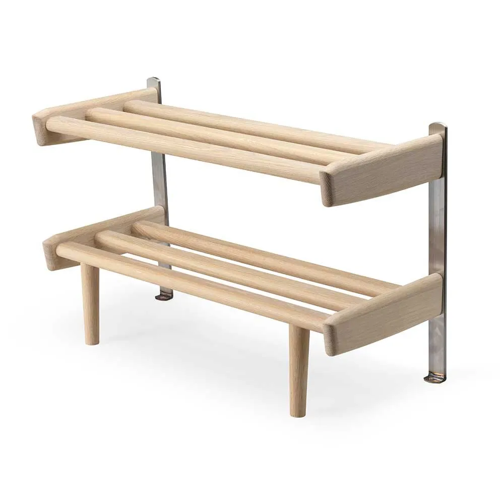 Oscarssons Möbel, Meja Skohylde Gulv 59 cm Hvidolieret Eg