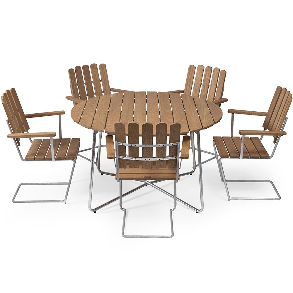 9A Bord 100 cm Olieret Eg Grythyttan Stålmöbler