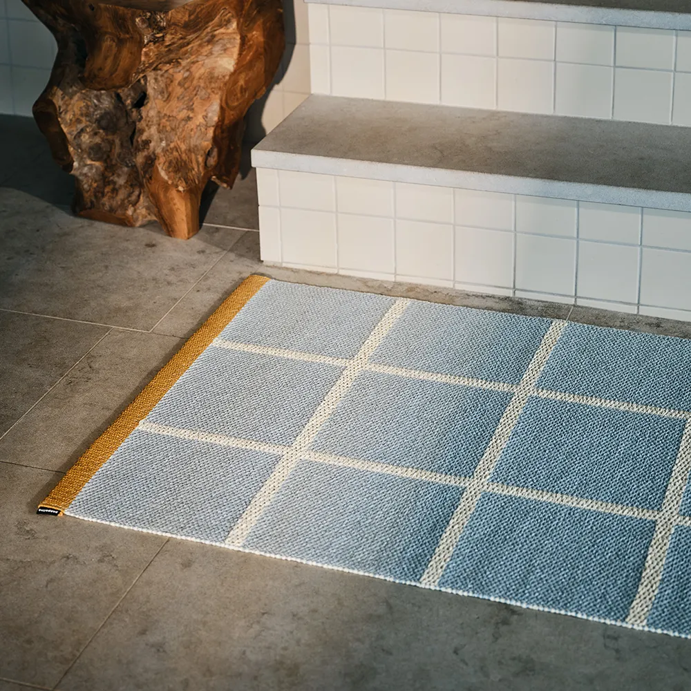 Vævet Tæppe Criss Pop Blue Fog