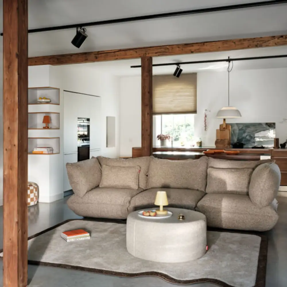 sumo sofa hjørnesektion boucle recycled brown