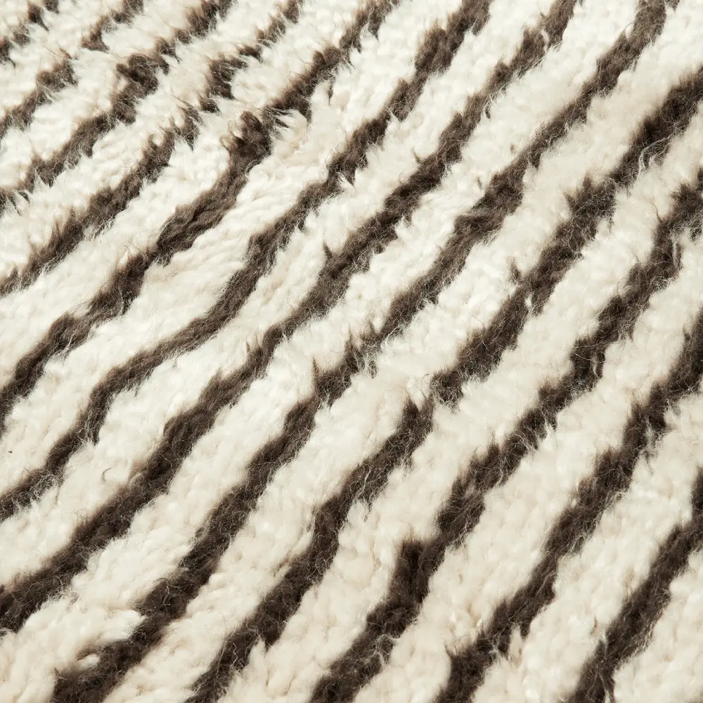 Kami Knyttet Tæppe 120x180 cm - Off-white/Kaffe