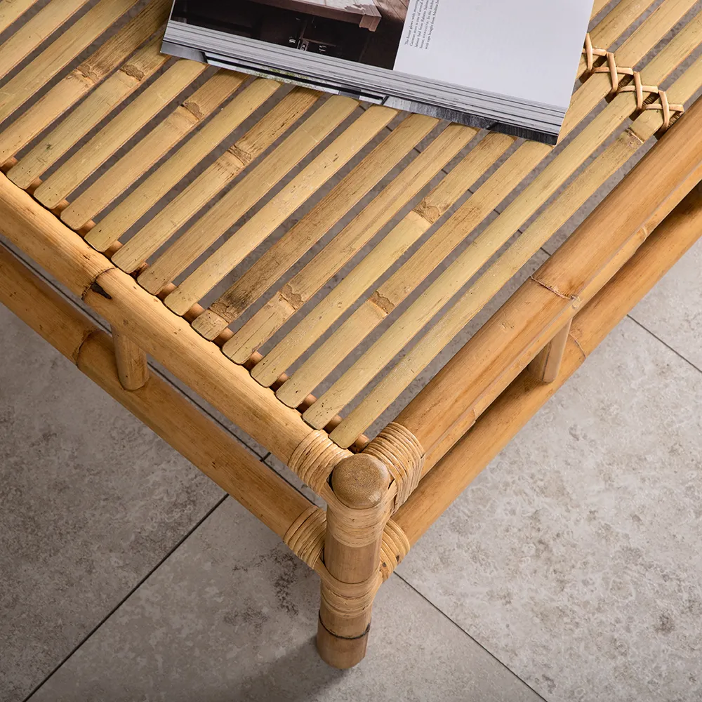 Cane sofabord 70x120 cm Bambus