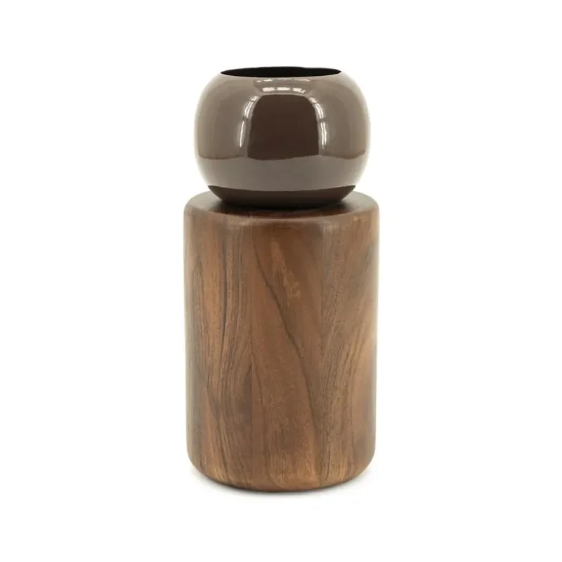 By-Boo, Vase Belloa - brown 12x12x25 cm