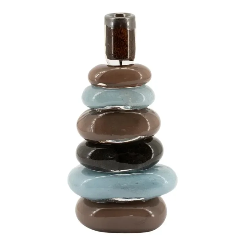 Toras 2 lysestage 13,5x10,5x32 cm glas multicolour