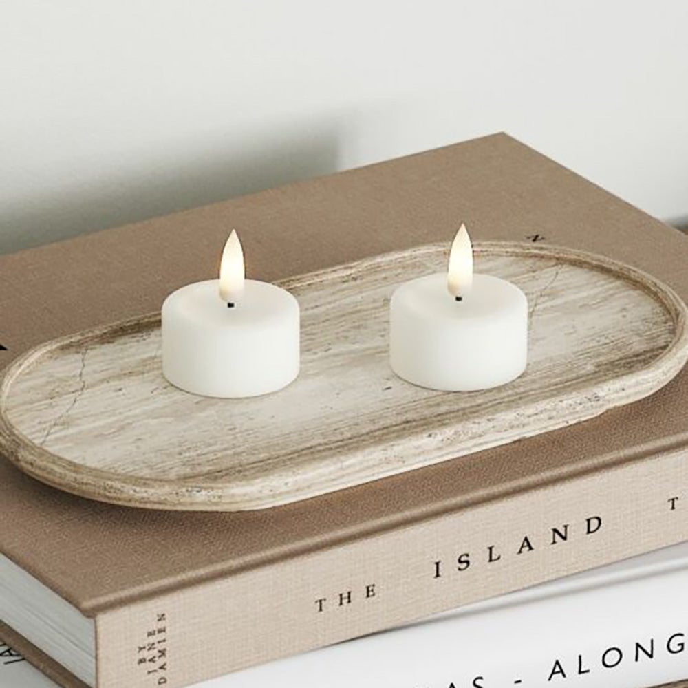  LED fyrfadslys 2-pak 4,1x4,5 cm hvid