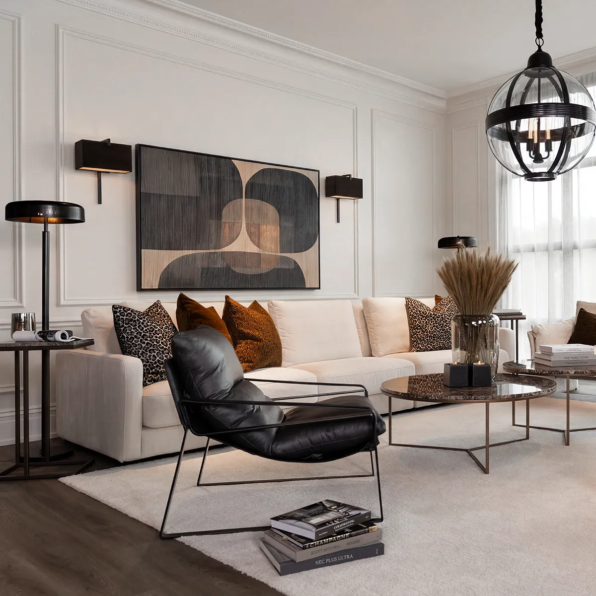 Sidebord i Marmor Cedes Marble Ø 100 cm Ash brown