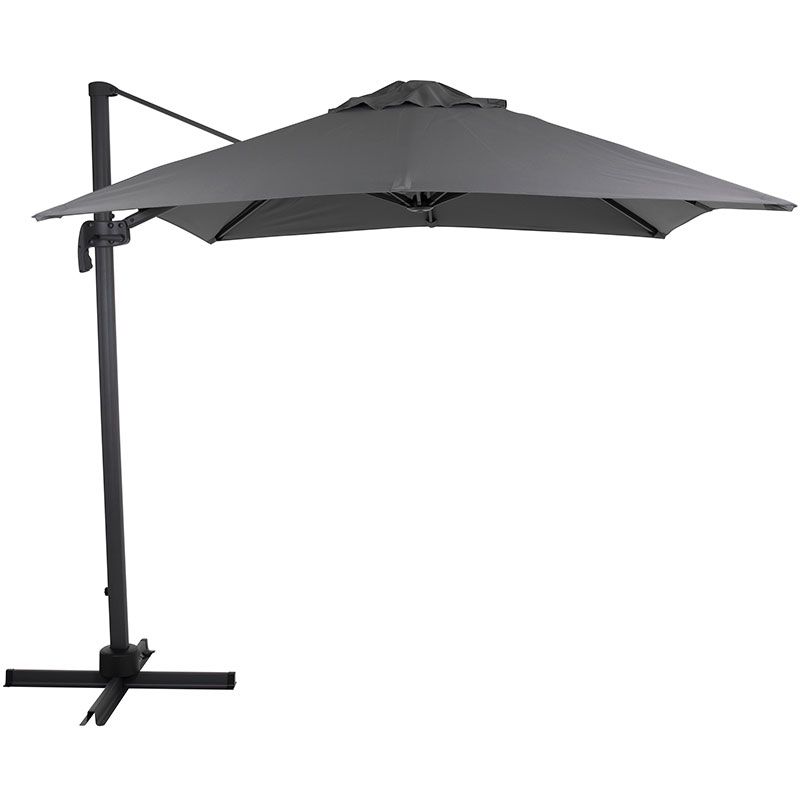 Brafab Linz fritsvævende parasol 250×250 cm grå/grå