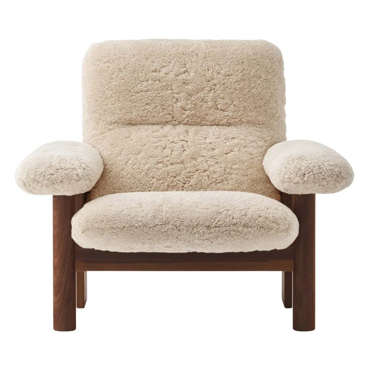 Brasilia loungestol mørkbejdset eg, Sheepskin Nevotex Nature