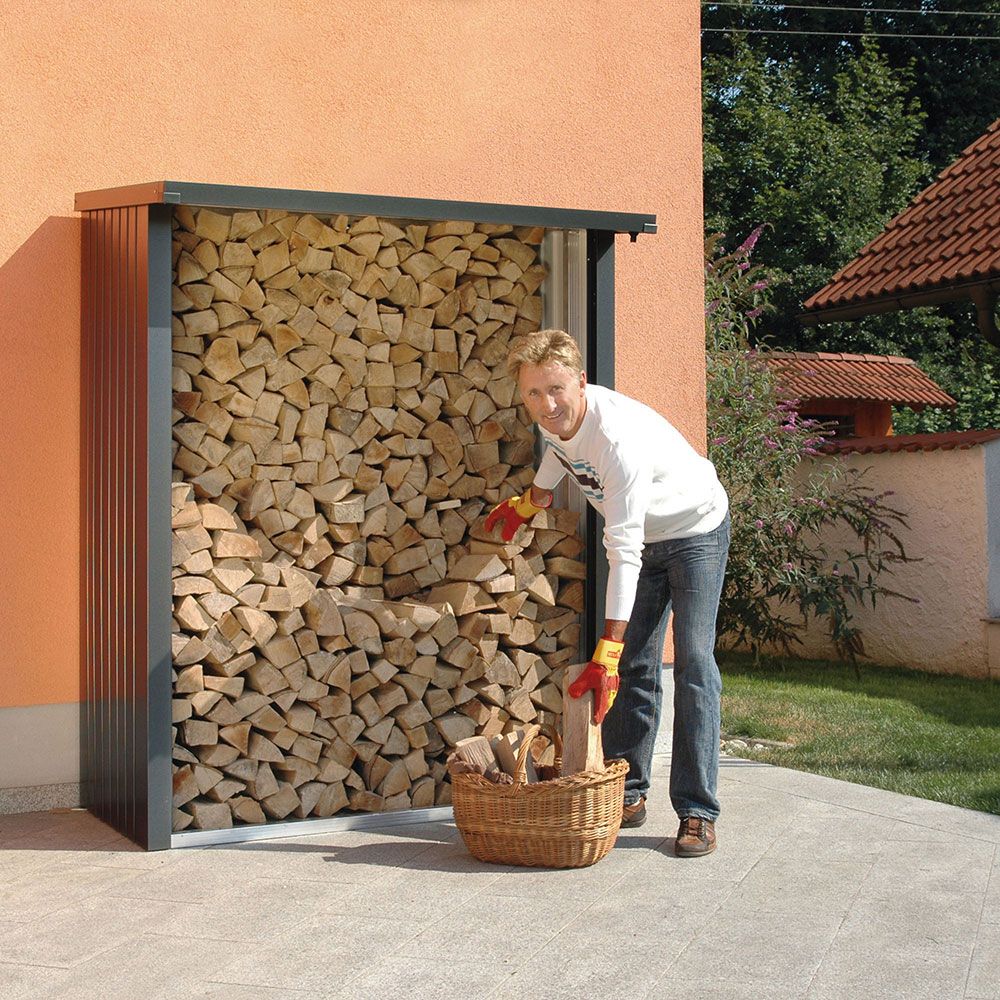 Woodstock brændelager 230 cm sølv