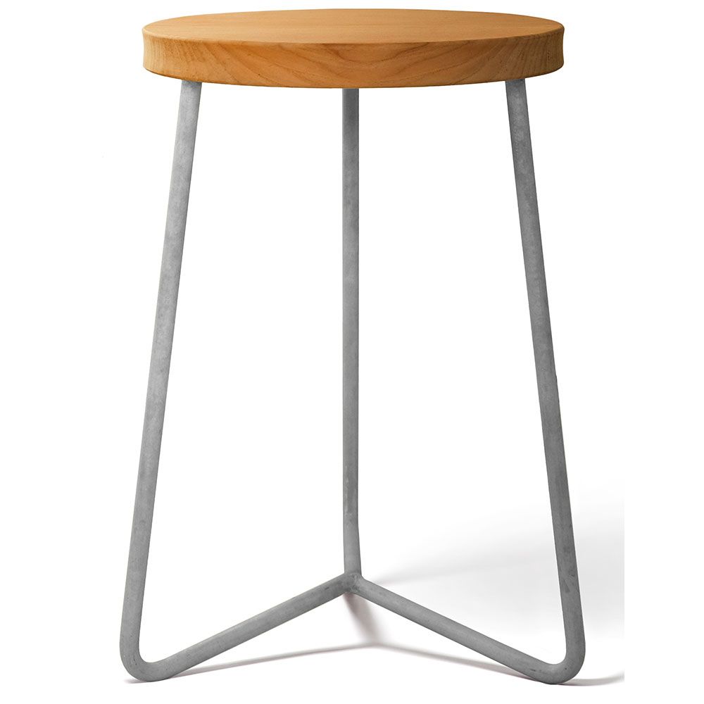 Skammel V1 45 Ubehandlet Teak/Varmgalvaniseret Understel Grythyttan Stålmöbler