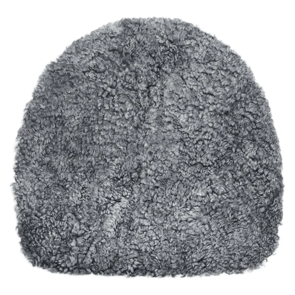 Skinnwille, Curly forma siddehynde i fåreskind Charcoal Grey Silver