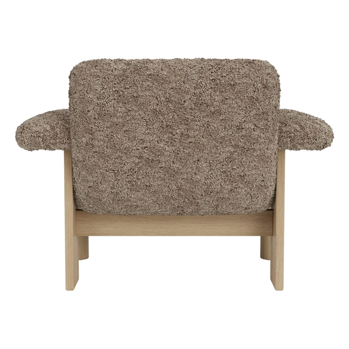 Brasilia loungestol helpolstret lav ryg firbenet stel massiv eg natur, Sheepskin Nevotex Sahara