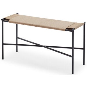 Ven bænk sort / rattan