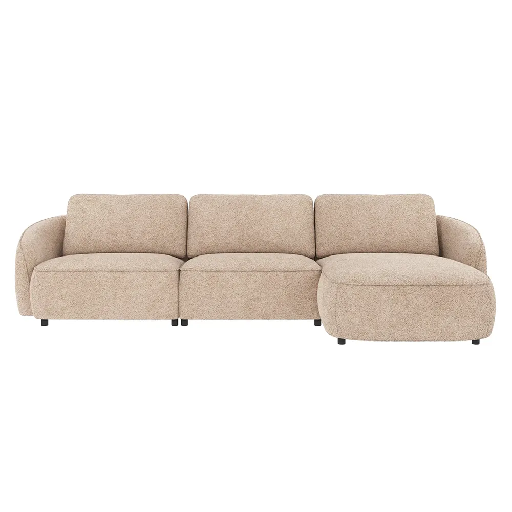 Norris sofa 4-personers sofa chaiselong højre stof Anna lys beige