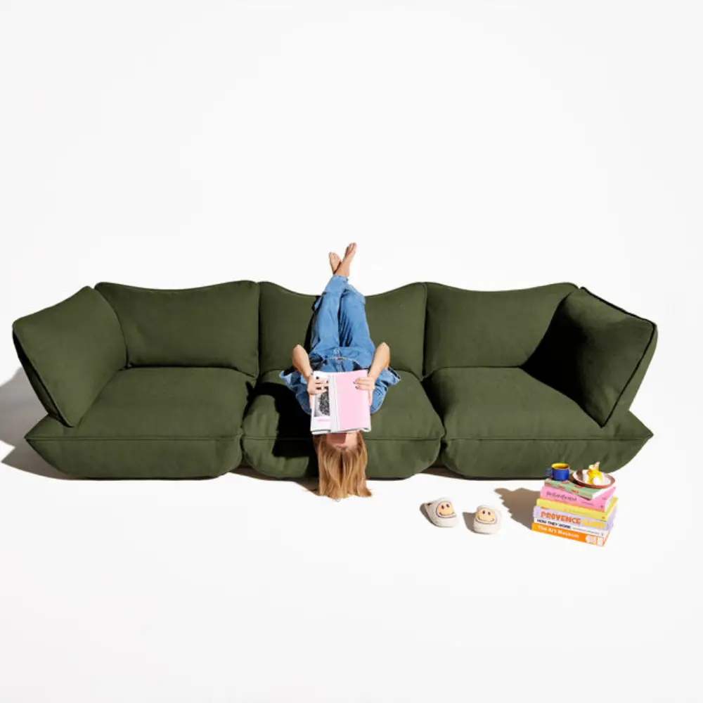 sumo sofa modul boucle recycled leaf green