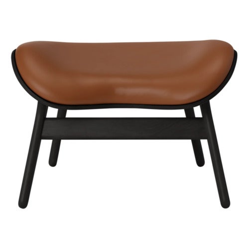 A Conversation Piece Ottoman Fodskammel Black Oak/Umage Leather Cognac