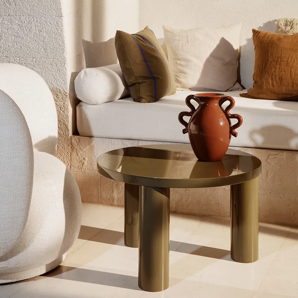 Post Sofabord Ø65 cm - Olive